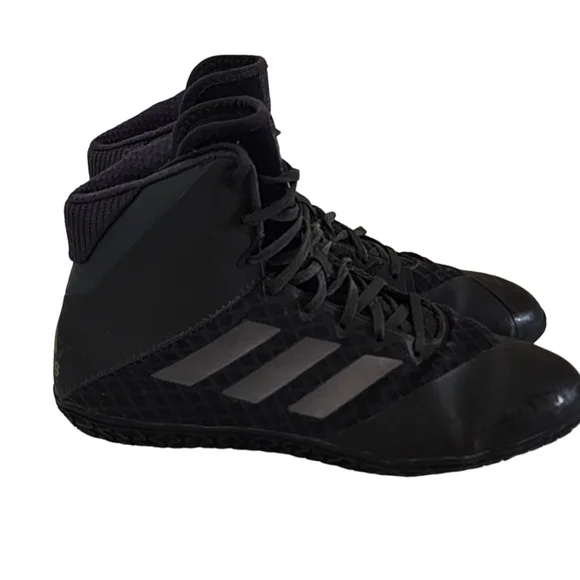 Adidas Shoes Men's Size 9 Mat Wizard 4 Carbon Black AC6971 Wrestling High Top - Picture 3 of 10